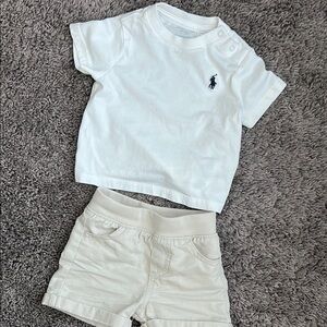 Ralph Lauren White Tee and Shorts Set 3M baby boy